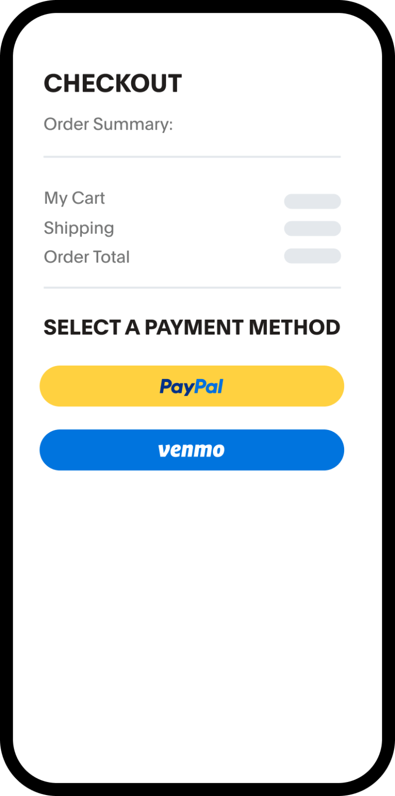 Updated PayPal integration now includes Venmo!